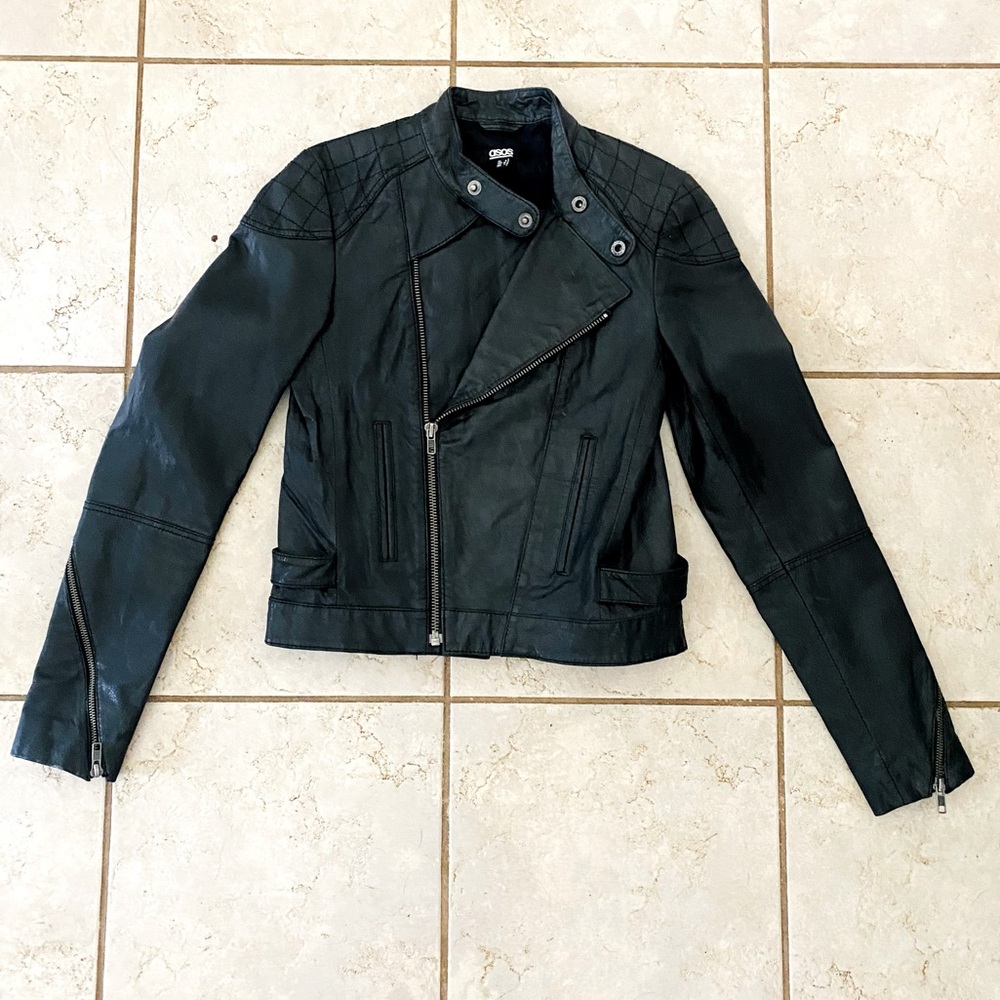 ASOS Black Leather Motorcycle Jacket